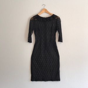 Black Lace Sheer Dress